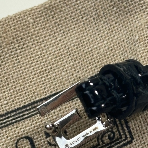 Gucci Leather Crystal Square G Bracelet - Picture 7 of 8
